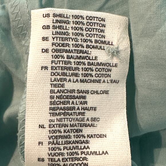 H&M | NWT | 6 | Blue Green Flutter Sleeve Butterfly Embroidery Retro Pinup Dress - Picture 9 of 9